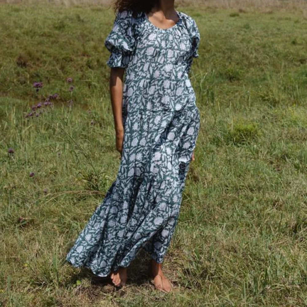 Daughters of India Sahana Gown ~ Forrest -S - NWOT